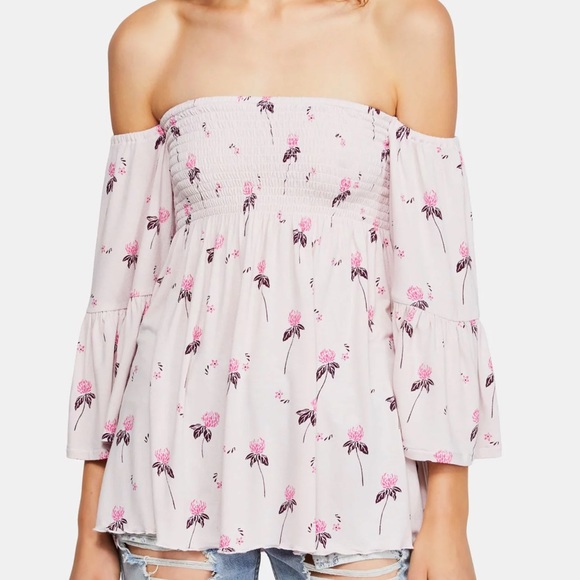 Free People Lana Smocked Blouse - Picture 1 of 7